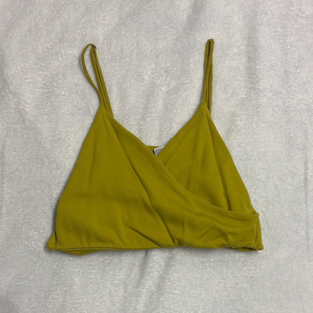 Chartreuse Wrap Crop Top
